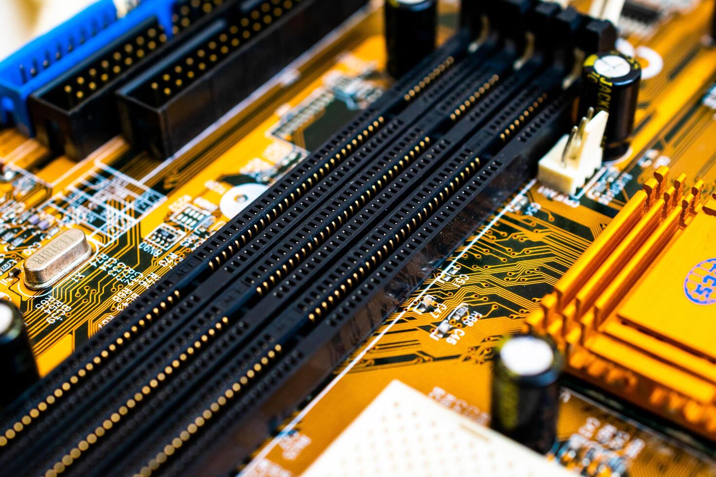 electronic circuit board or PCB printed circuit board. photo