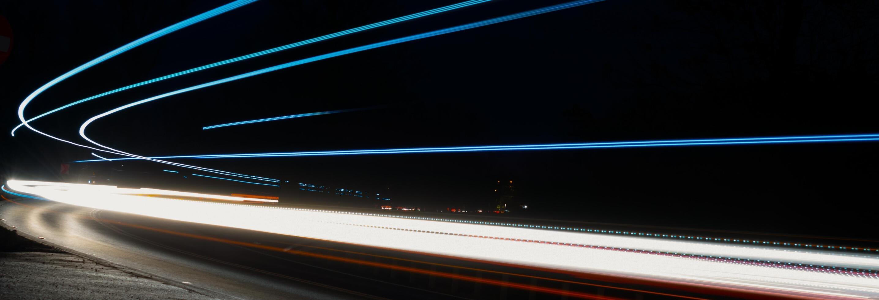 lights line. lights of cars with night. long exposure photo