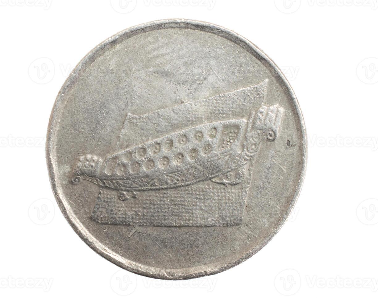 Malaysia ten sen coin on a white isolated background photo