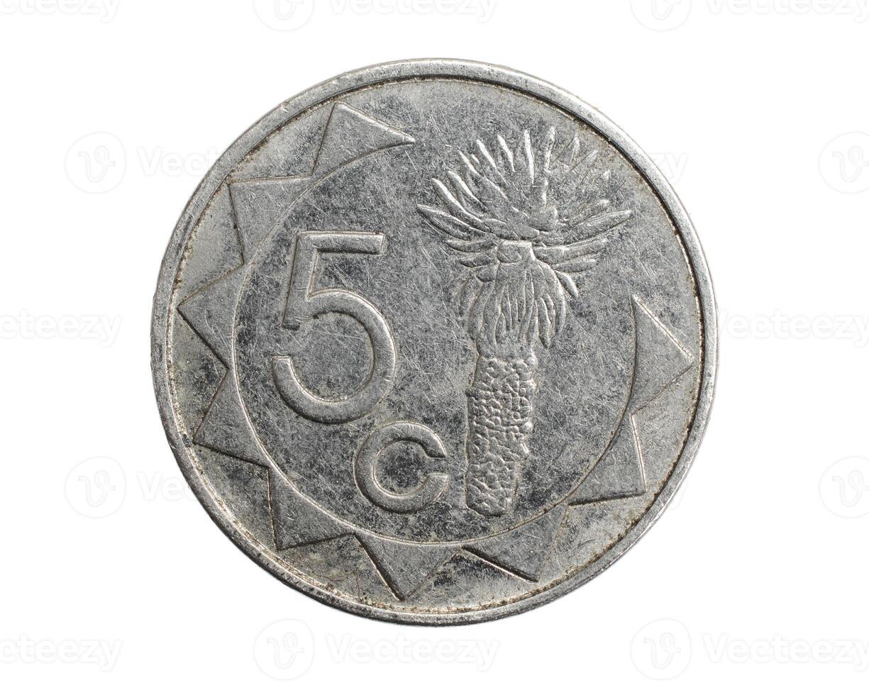Namibia five cents coin isolated background photo