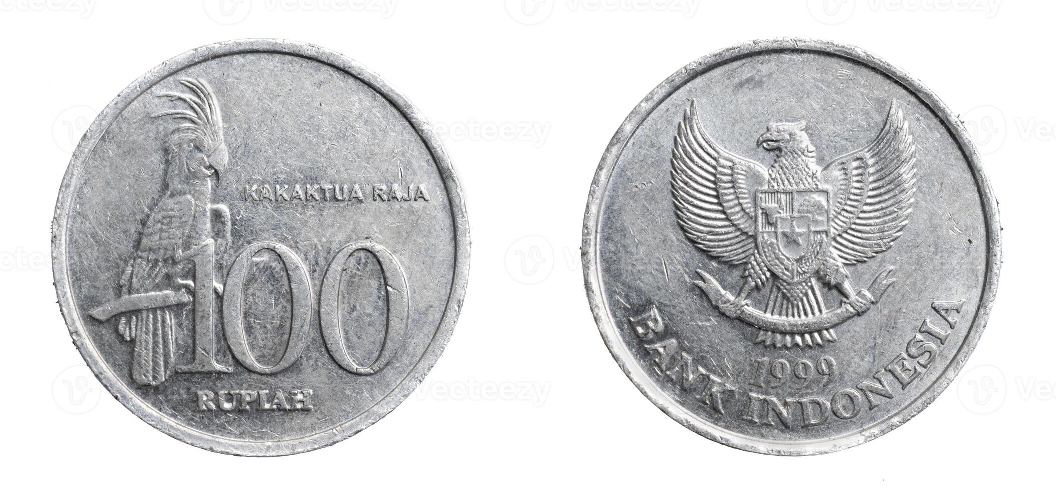 Indonesia one hundred rupees coin isolated background photo