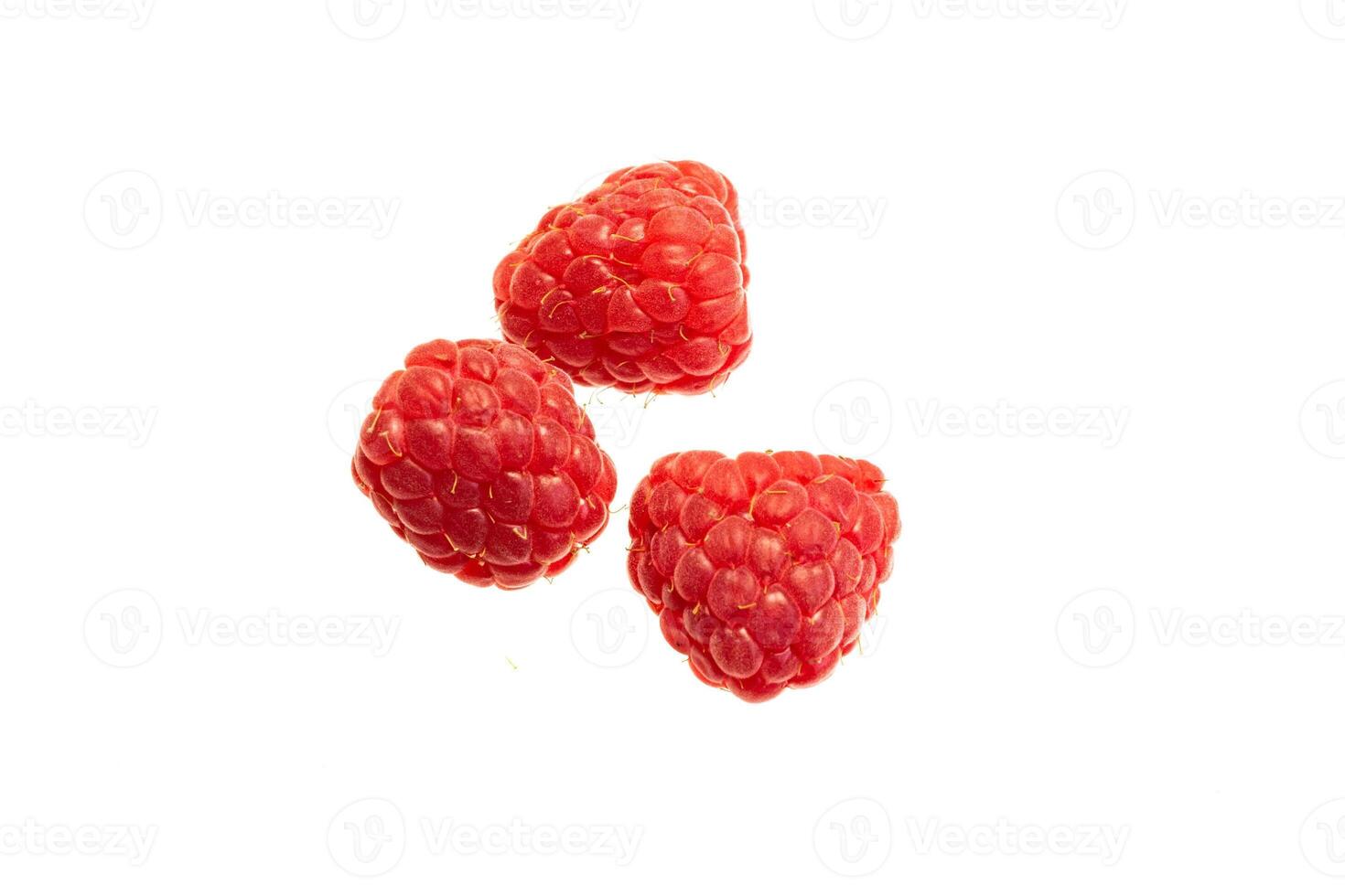 raspberries isolated background photo