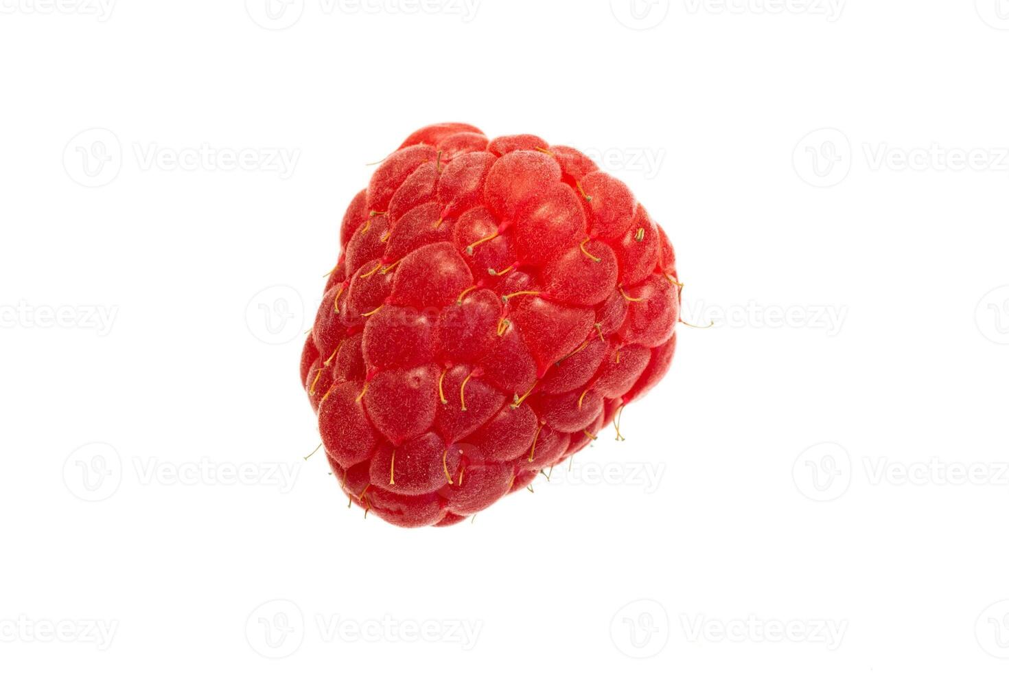 red raspberries on a white isolated background. photo