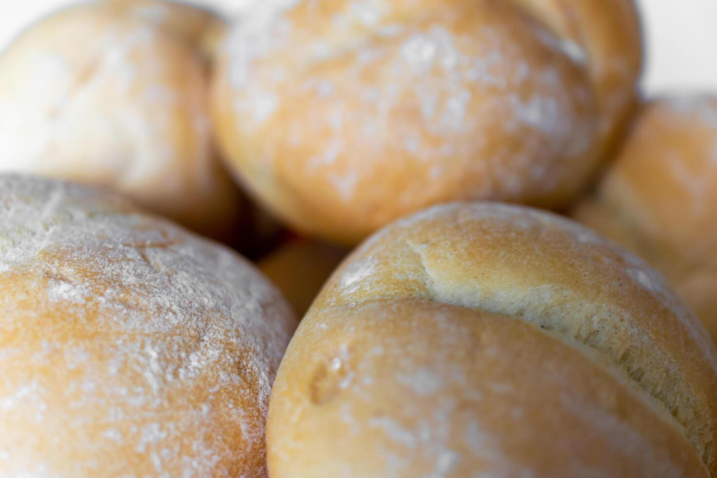 wheat rolls with visible details. background or texture photo