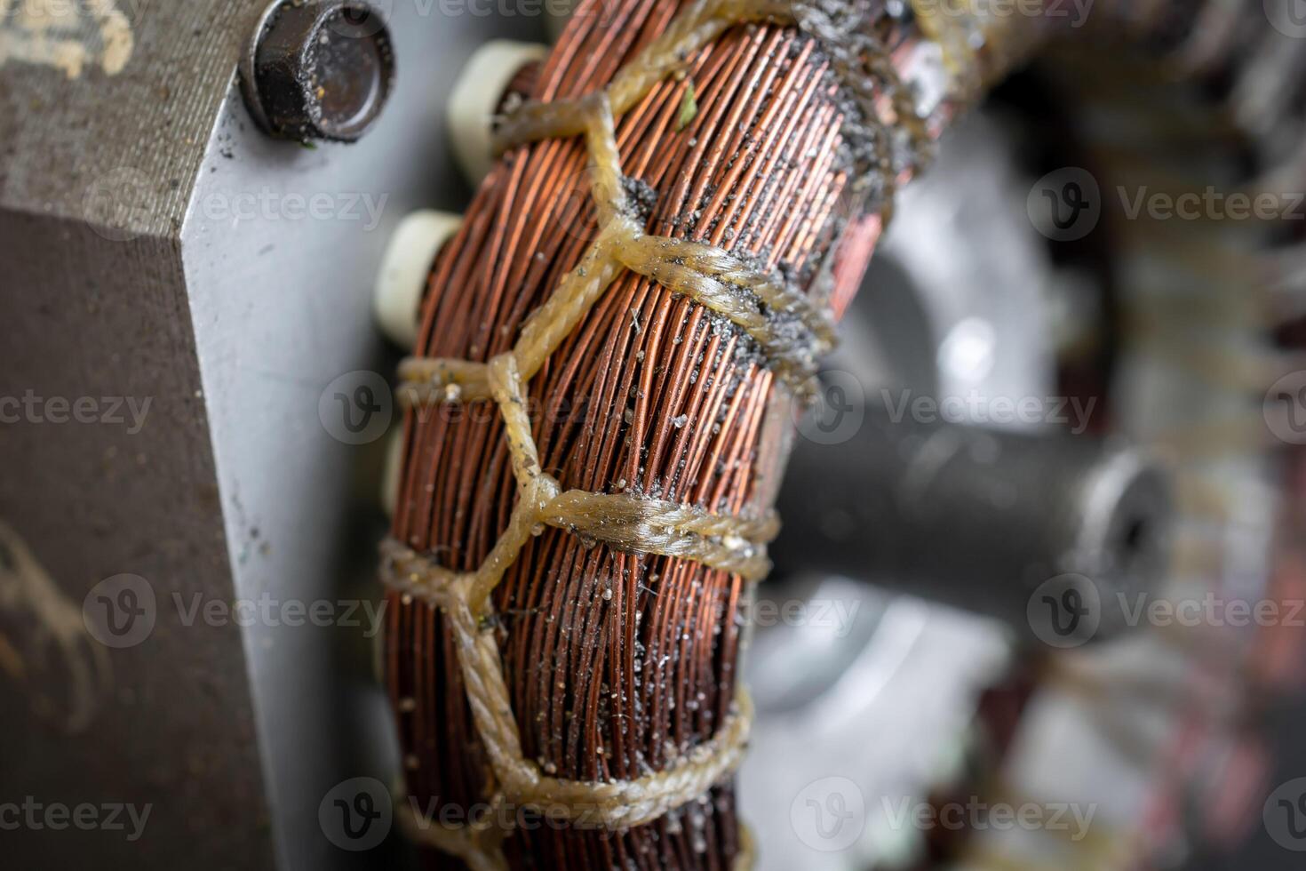 copper wires from the motor winding. background photo