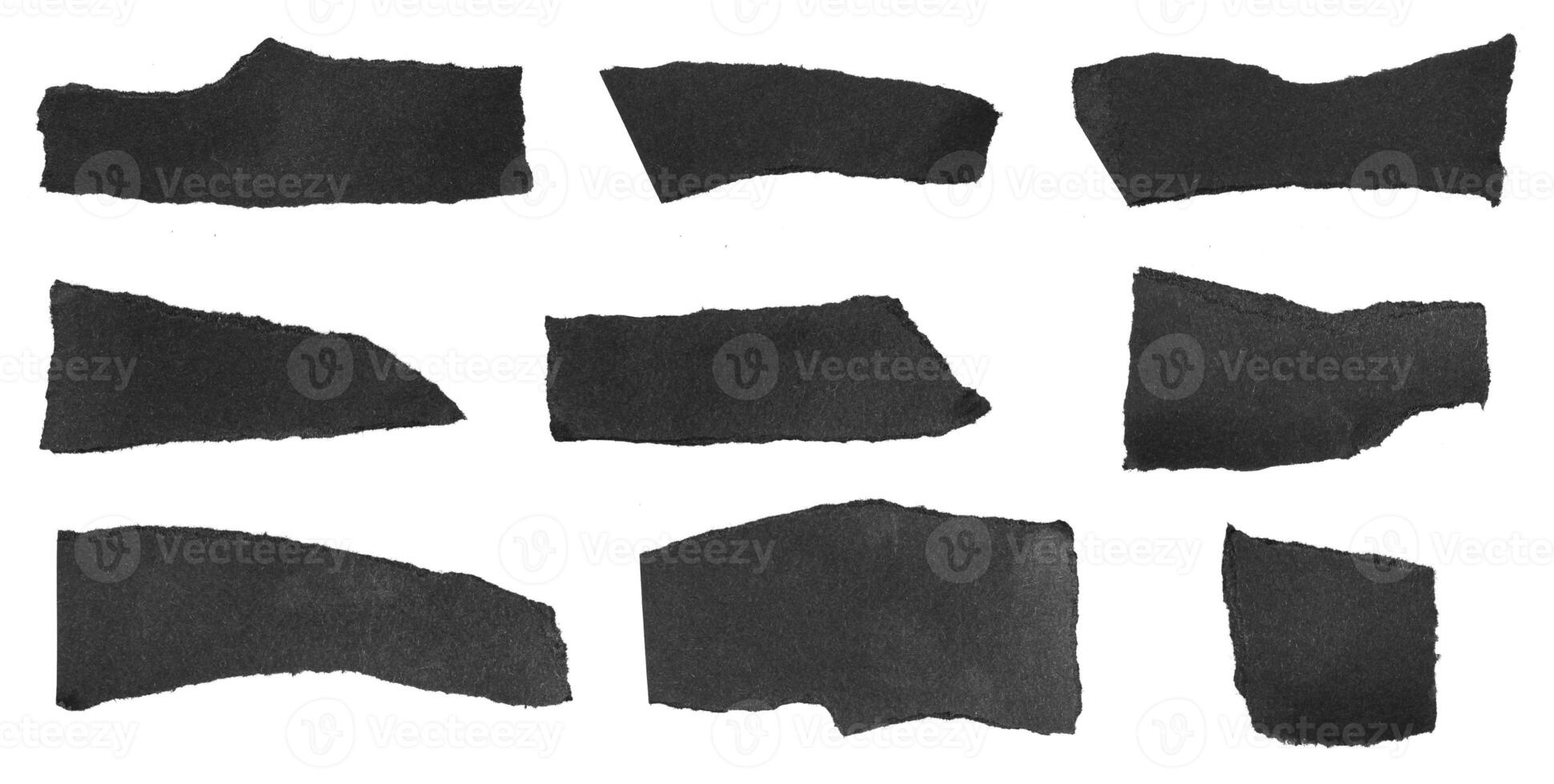 a black piece of paper on a white isolated background photo