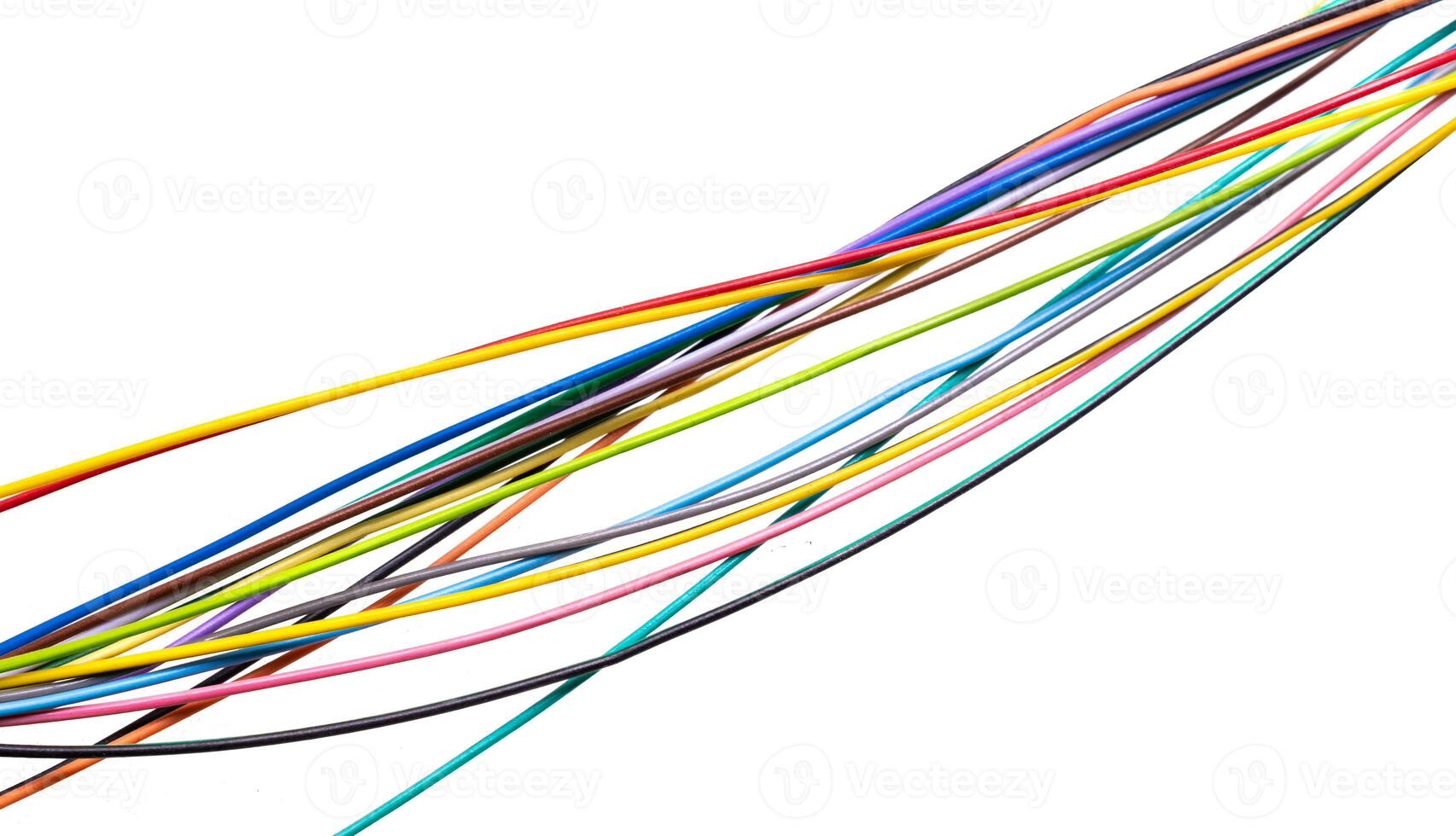 colored wires on a white isolated background photo
