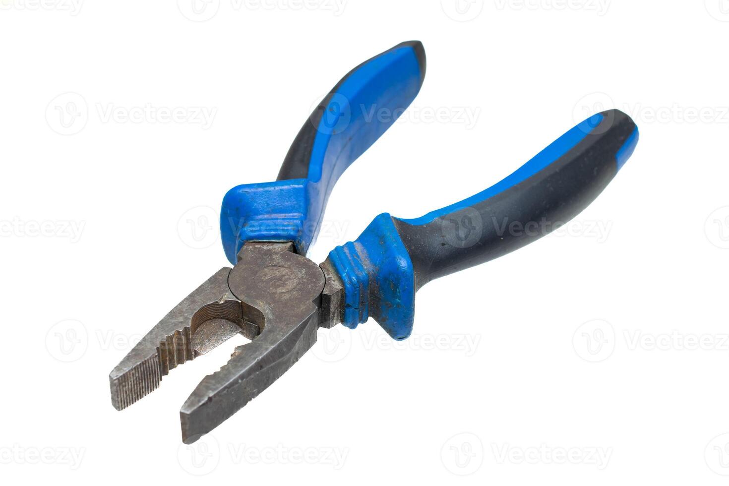 blue pliers isolated background photo