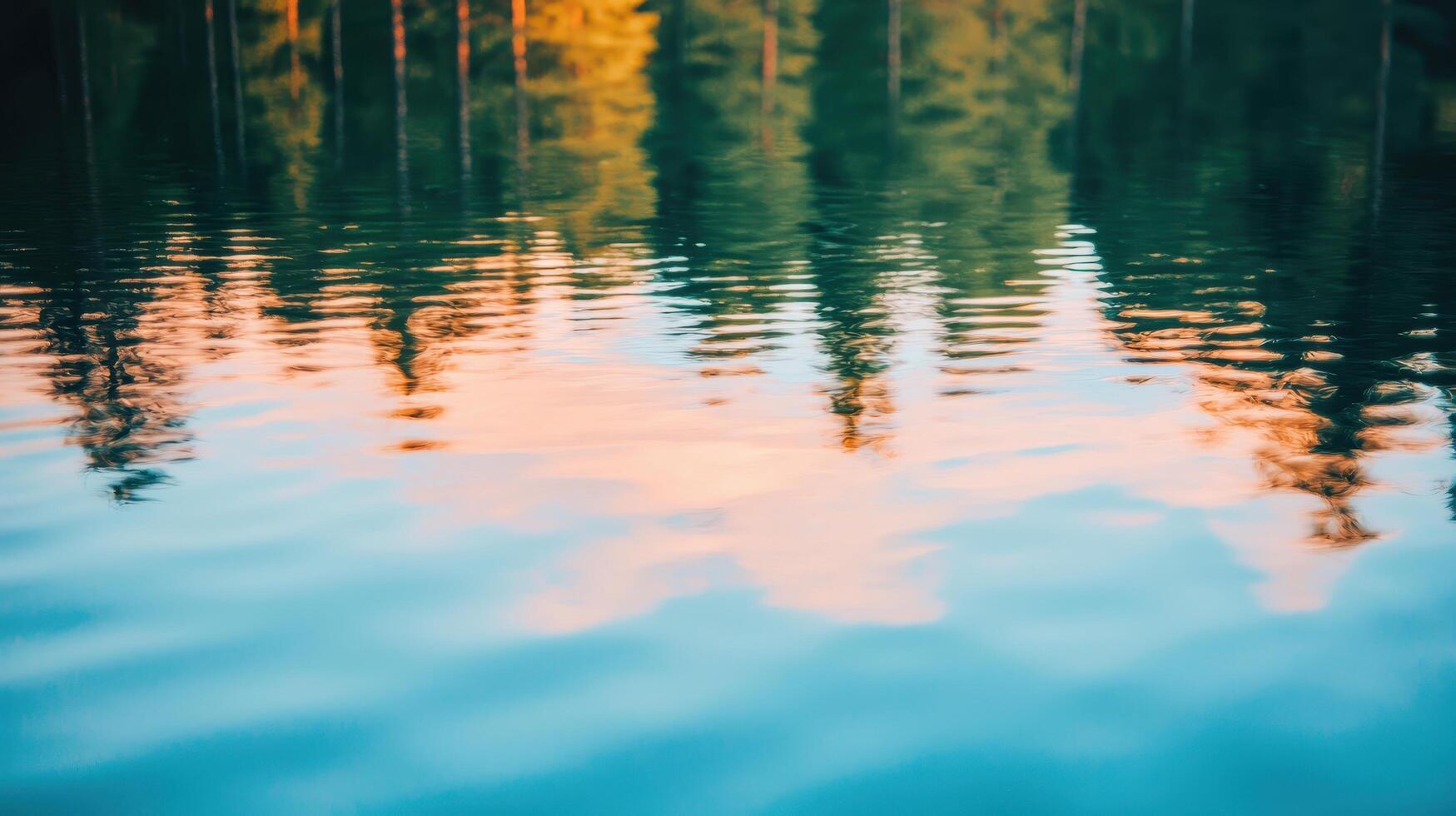 Tranquil water reflection serene forest background nature scene calm environment aerial view peaceful concept photo