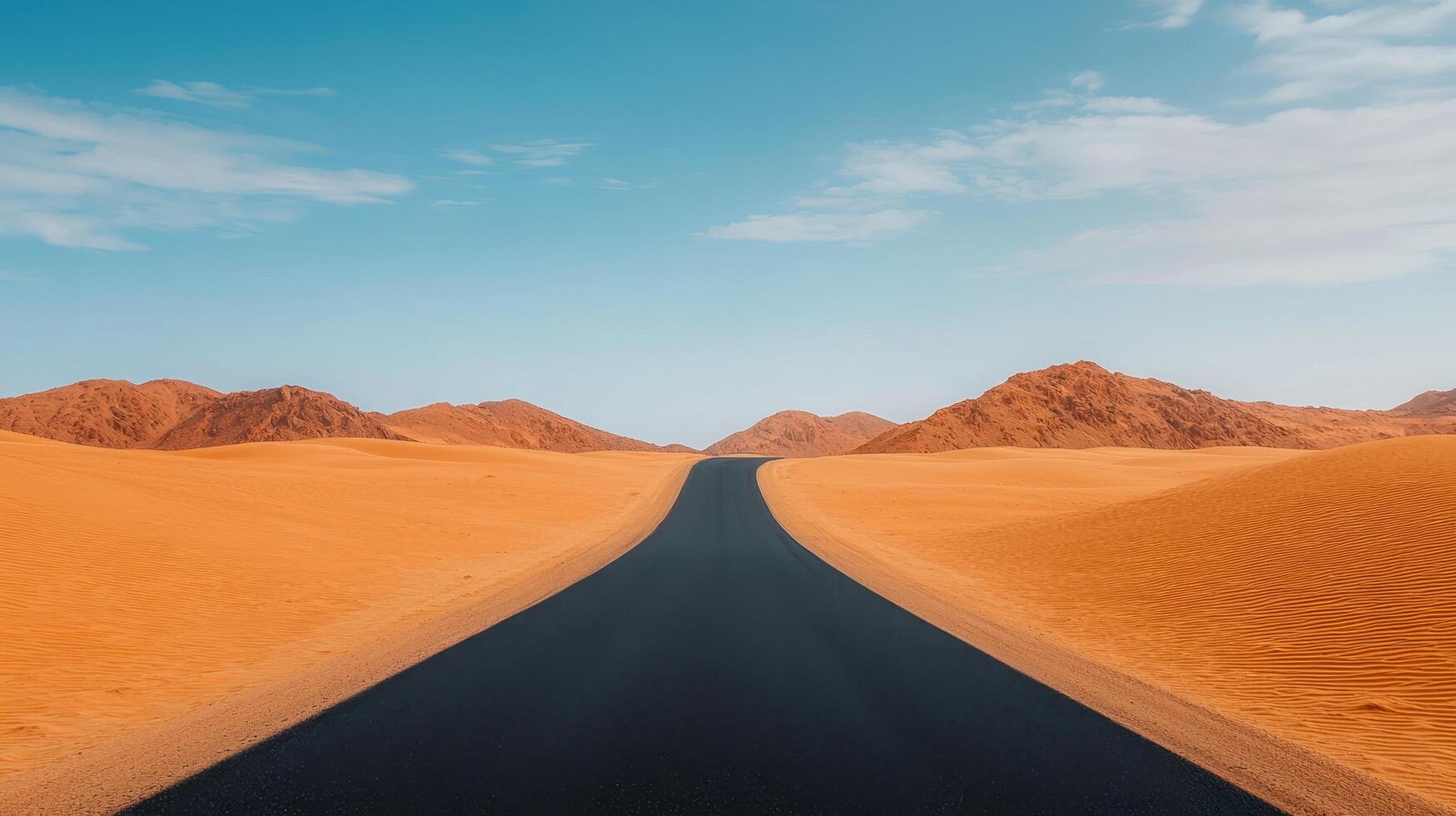 Desert road adventure empty landscape scenic view desert background open sky wide horizon photo