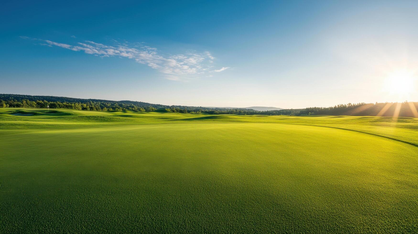Majestic golf course serenity rolling hills landscape photography vibrant green background scenic view nature concept photo
