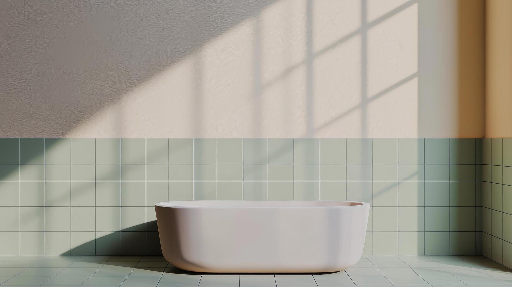 Modern bathroom design with minimalist aesthetics soft light background and tranquil atmosphere photo