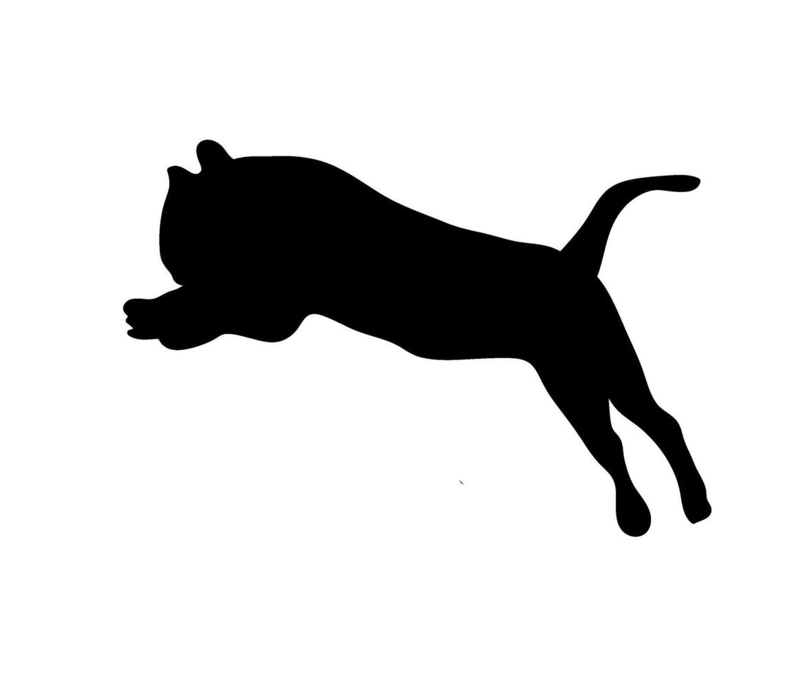 Dynamic Jumping Tiger Silhouette Illustration vector