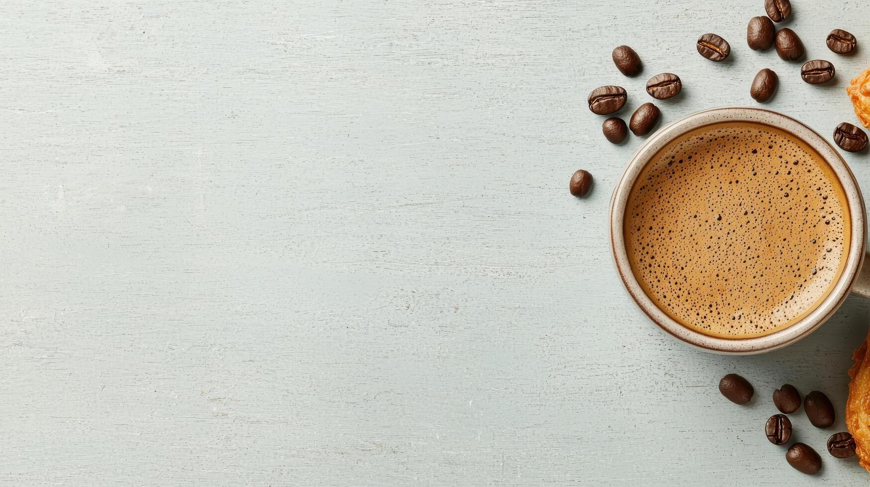 Coffee cup and beans on light background drink photography modern kitchen minimalist style photo