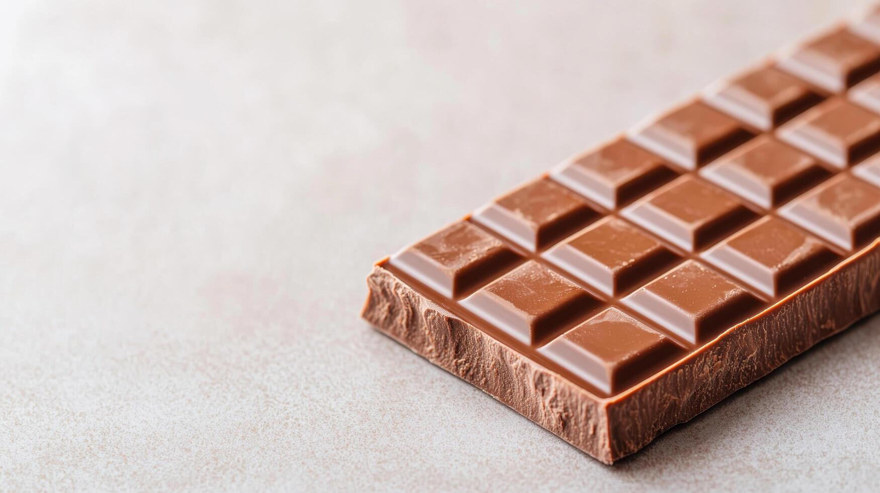 Delicious chocolate bar studio setting food photography neutral background close-up view tempting concept photo
