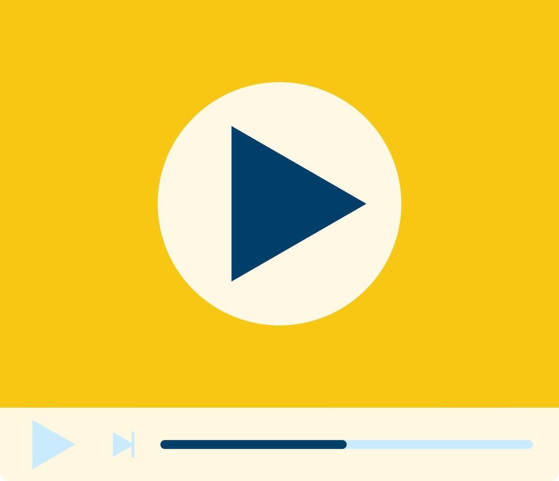 Media player interface for online movie and media streaming, design isolated on a white background for web and entertainment. vector