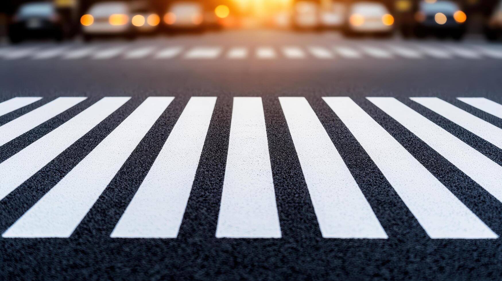 Crosswalk safety measures urban streets photographic background daylight perspective traffic awareness photo