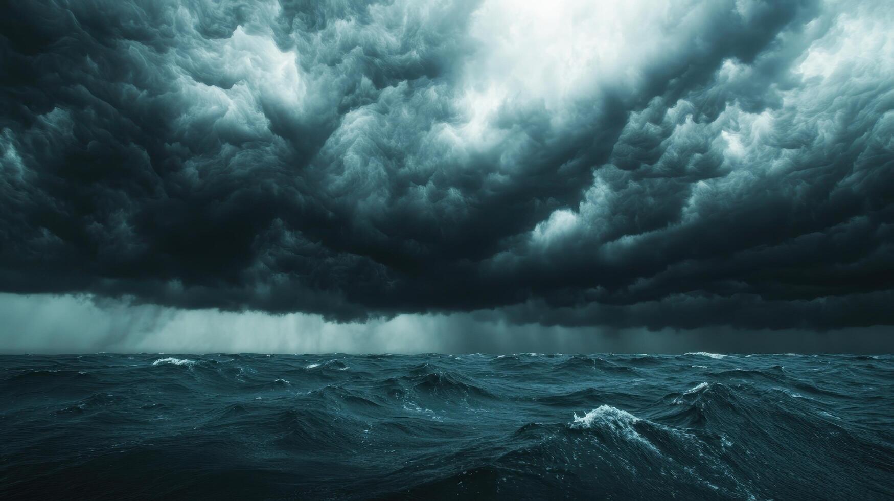 Stormy sea background nature element dramatic weather event oceanic environment dark clouds viewpoint photo
