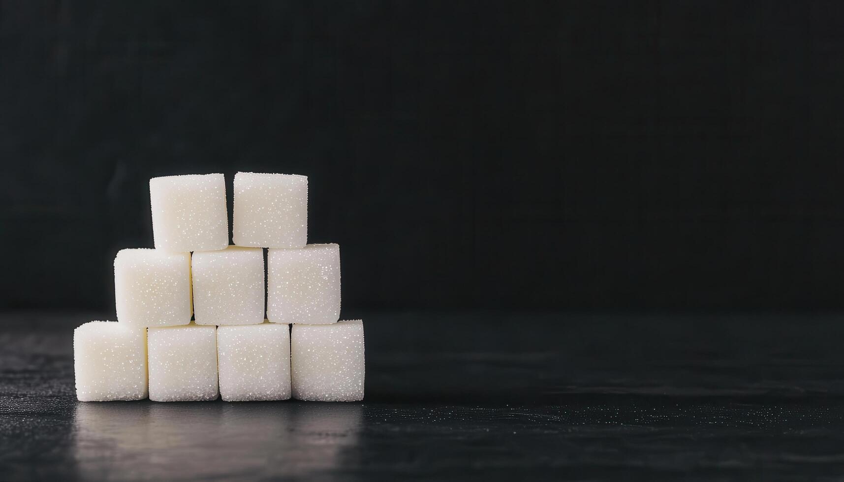 Sugar Cubes Arrangement Minimalist Studio Food Photography Dark Background Close-up View Copyspace photo