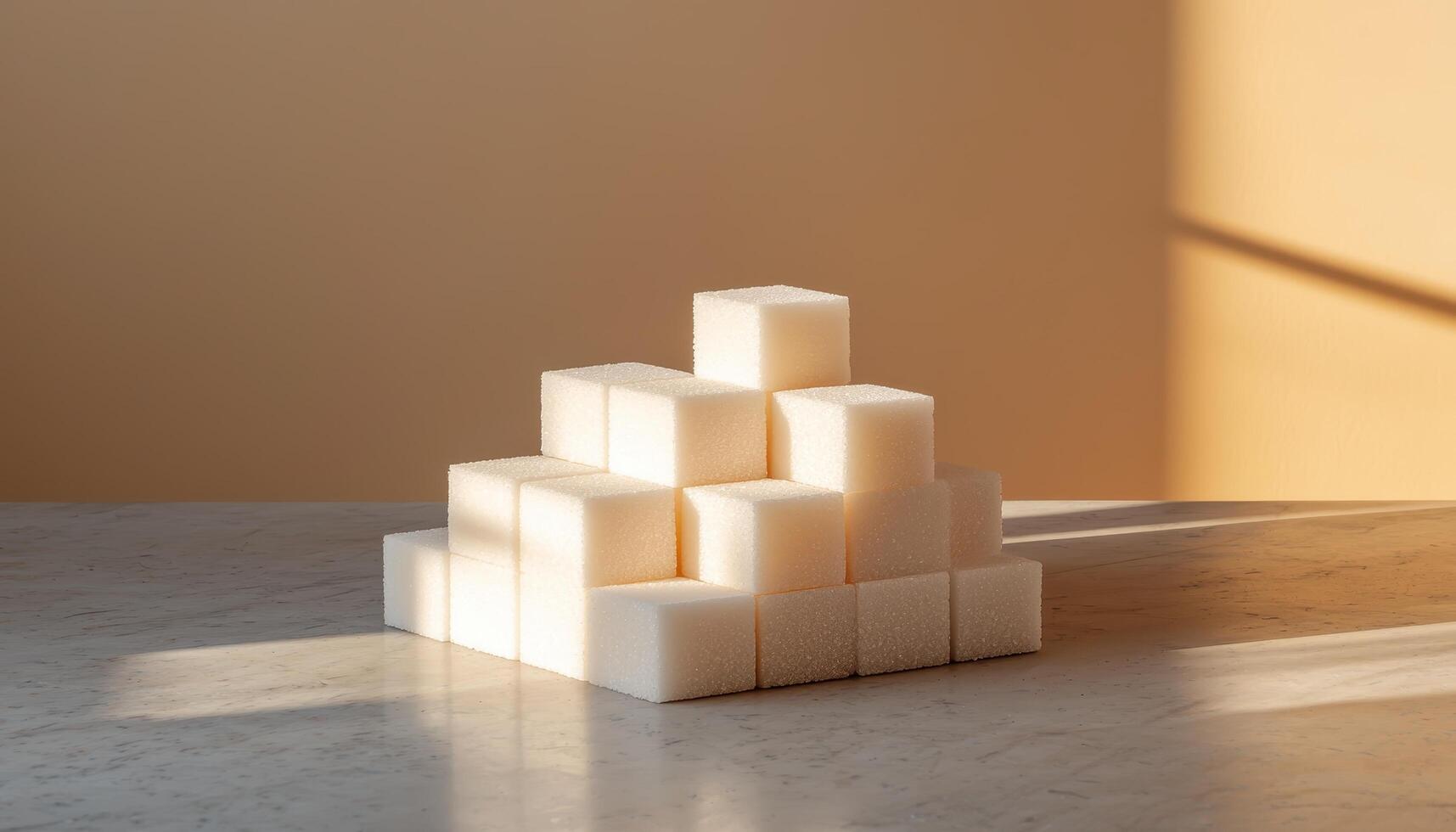 Artistic Shadows and Light on Sugar Cubes Minimalist Background Nature Copyspace Studio Viewpoint photo