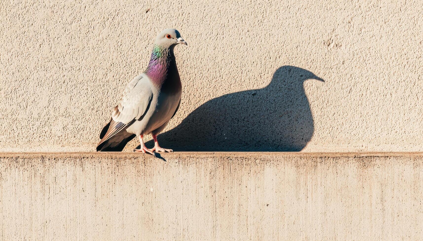 Solitary Pigeon on Rooftop Urban Setting Nature Photography Minimalist Background Copyspace View photo