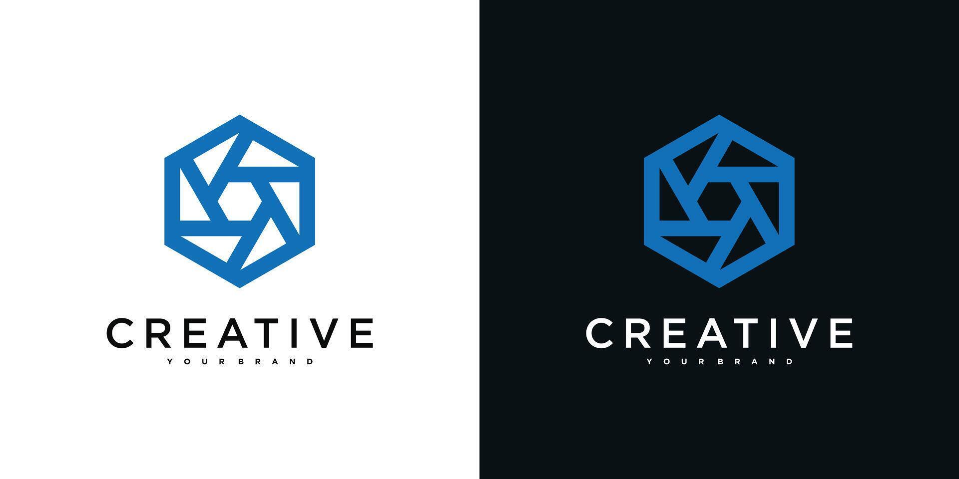 abstract hexagon logo designs template vector