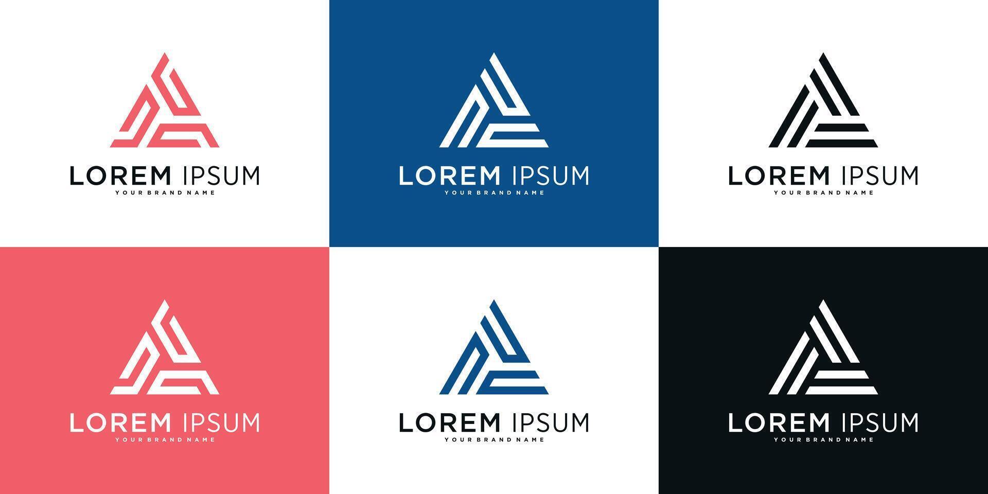 creative abstract geometric triangle logo design templates. Premium vector