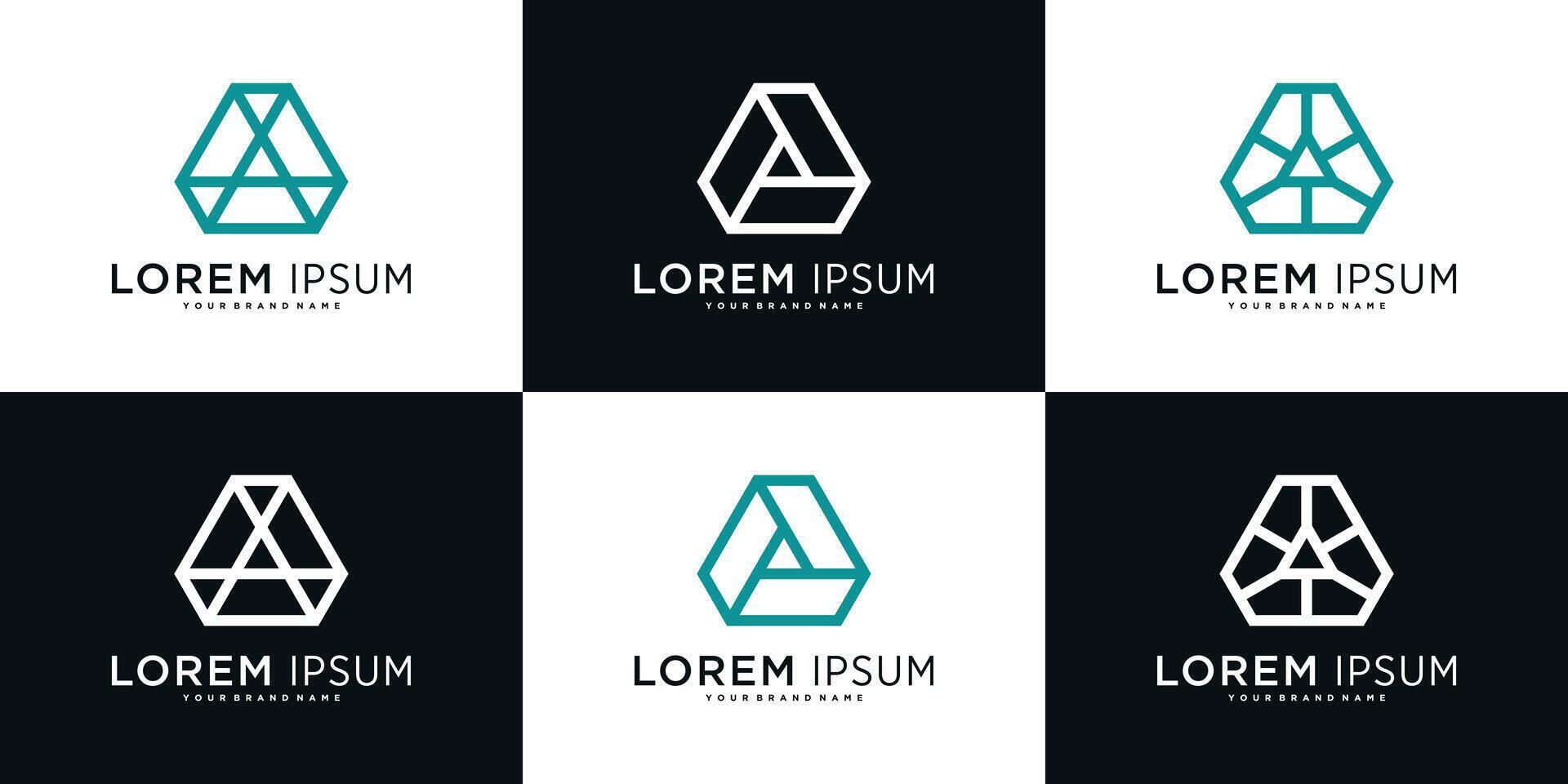 Set of creative abstract geometric triangle logo icon design template vector
