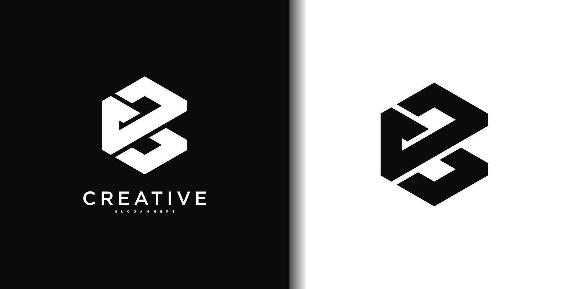 Abstract initial letter B logo design. Premium vector