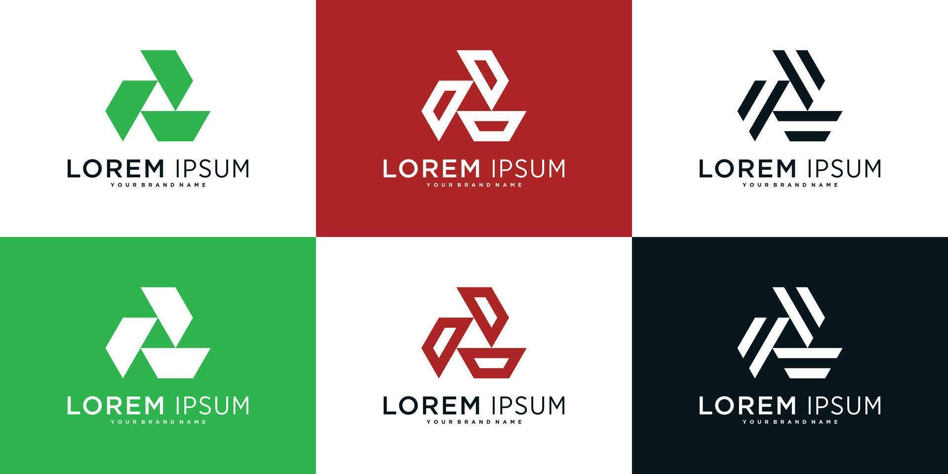 abstract geometric triangle logo design templates. Premium vector