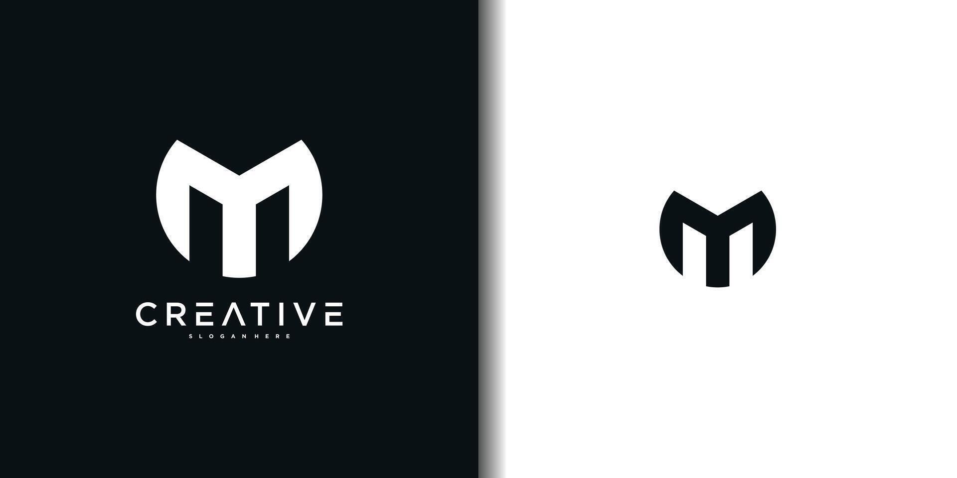 Abstract initial letter M logo designs template. Premium vector