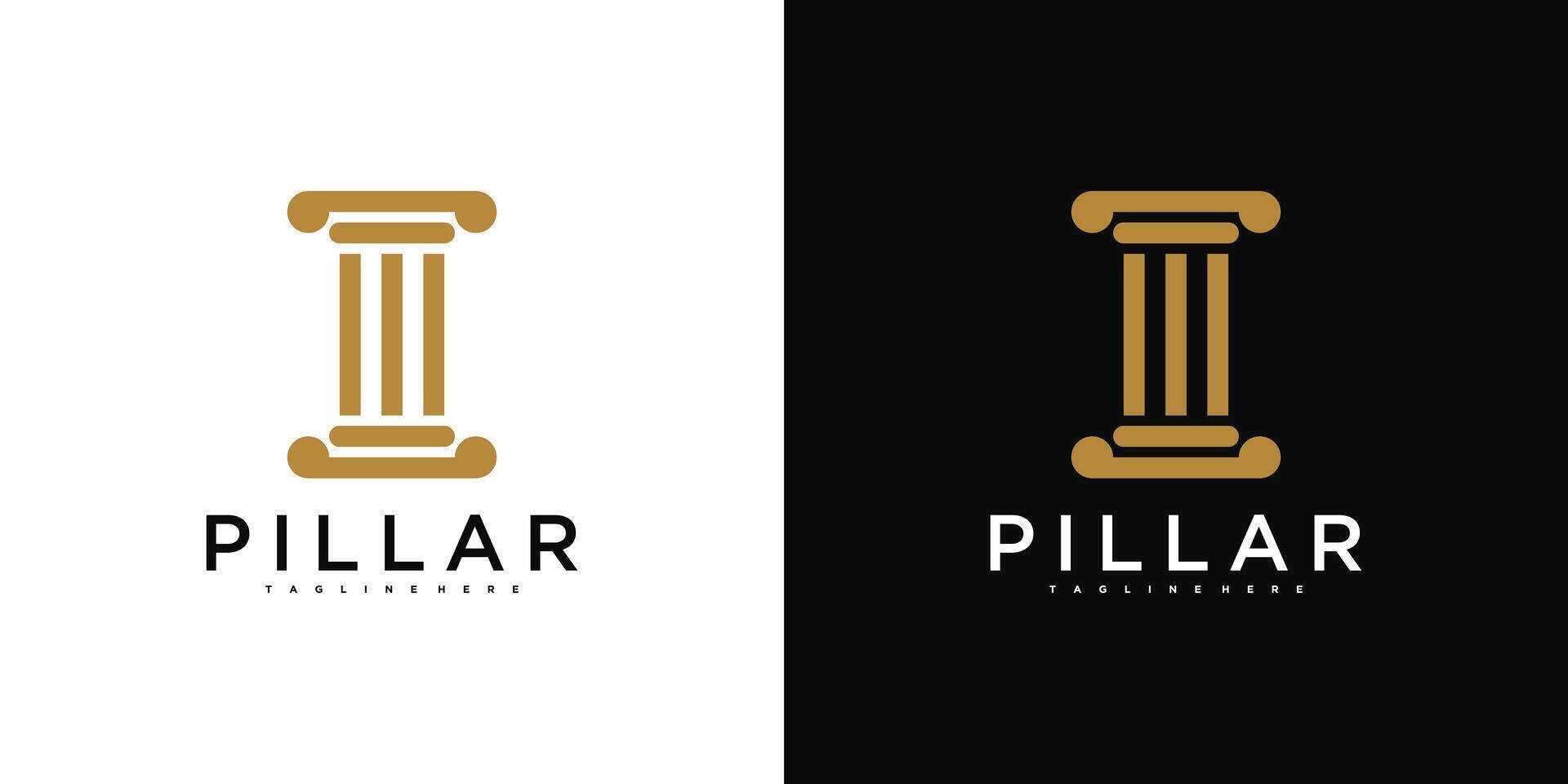 Luxury pillar abstract logo design for lawyer, law. Premium vector
