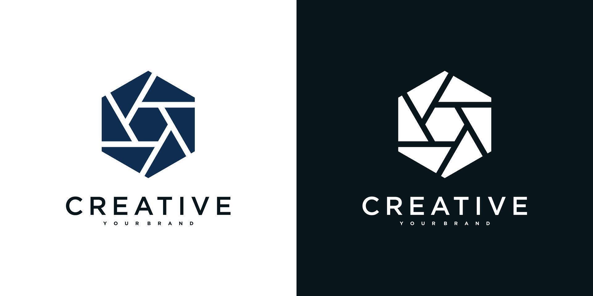 Creative abstract hexagon logo icon designs template vector