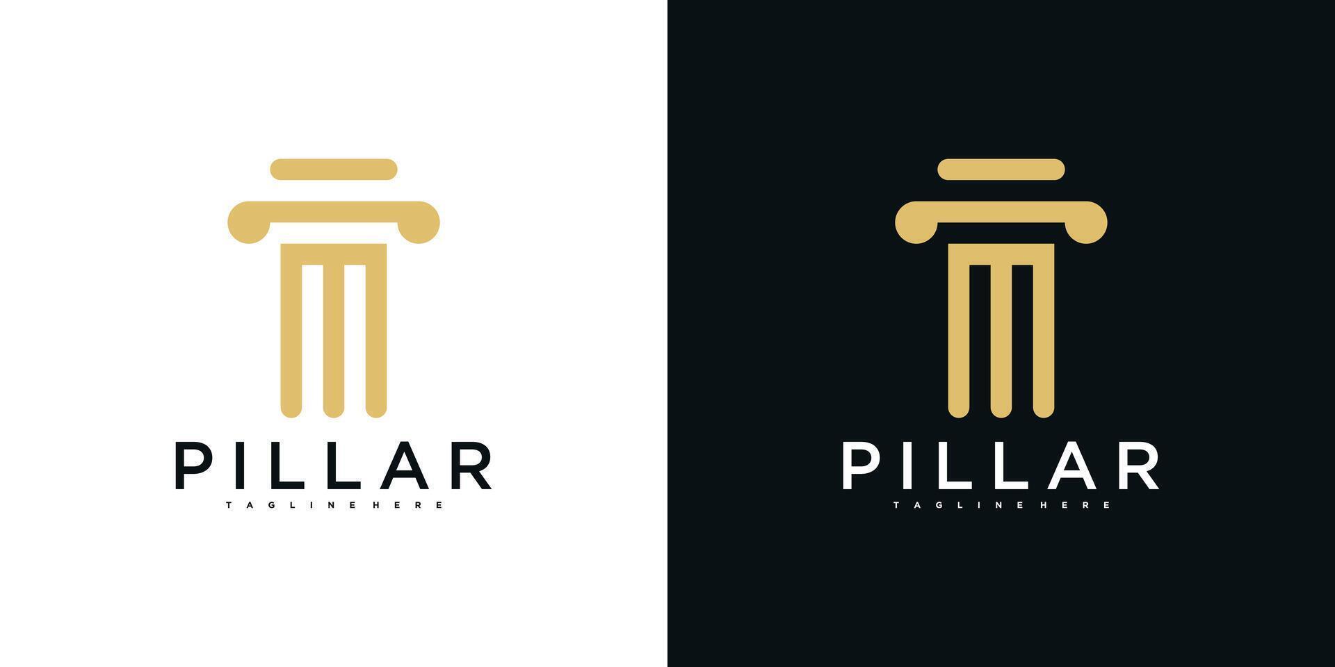 Luxury pillar abstract logo design vector