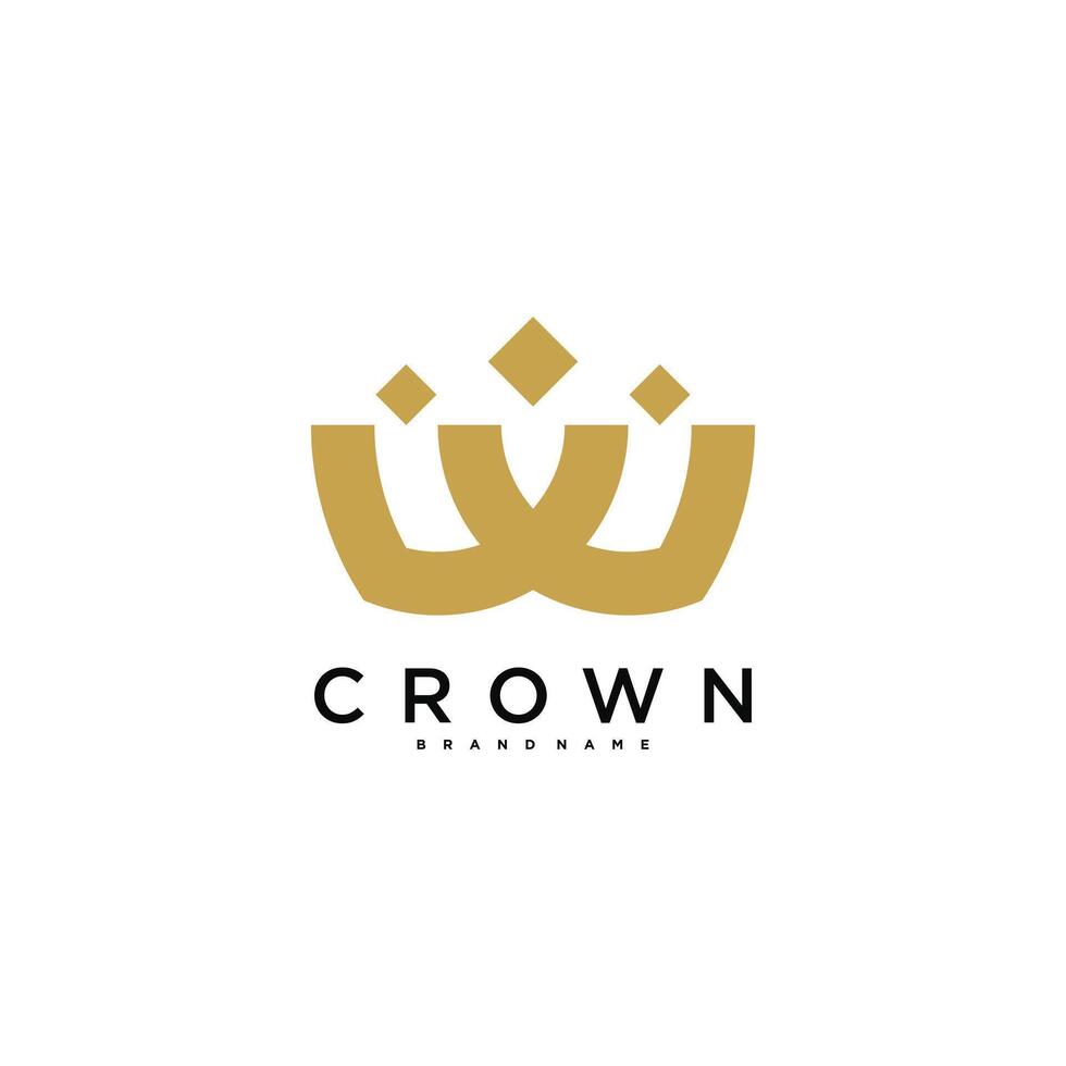 Creative abstrack crown logo design. Premium vector