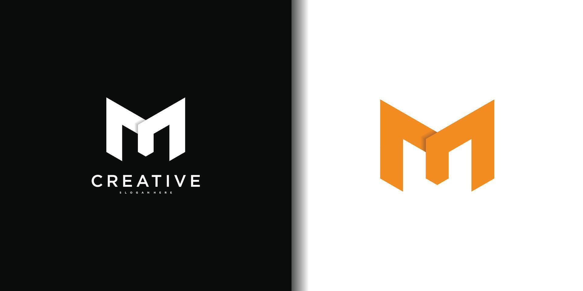 Abstract initial letter M logo design vector