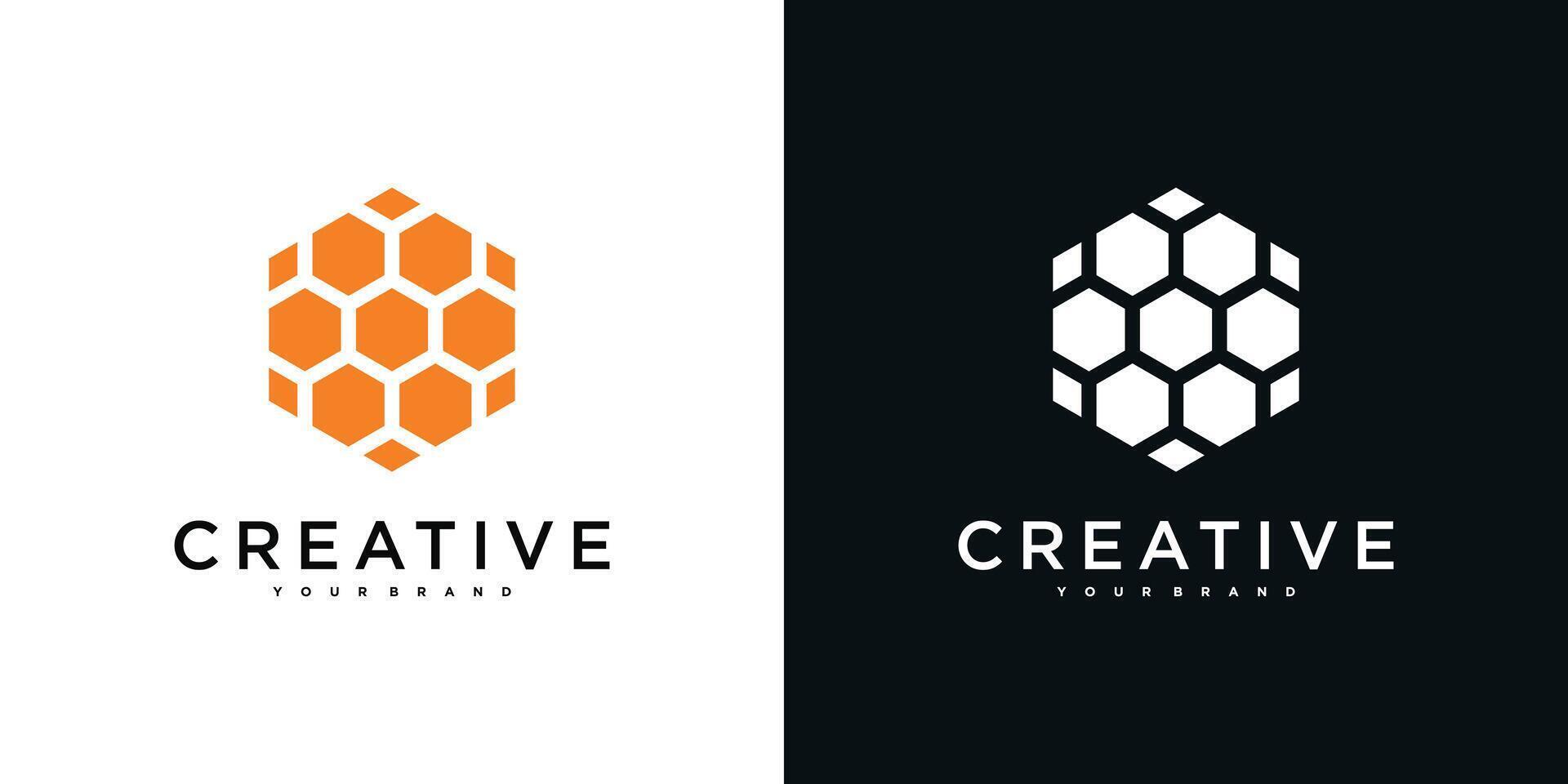 abstract hexagon logo design vector