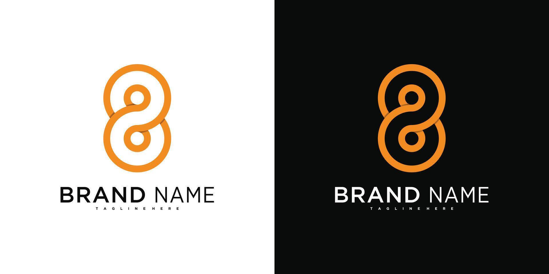 Modern number 8 abstract logo designs. vector