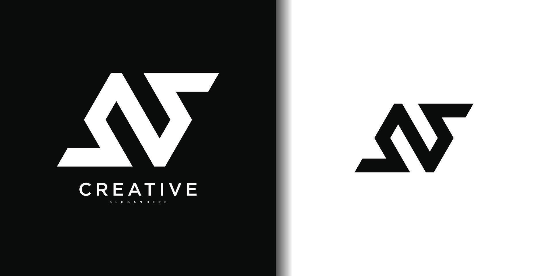 Abstrack initial letter N logo design template. Premium vector