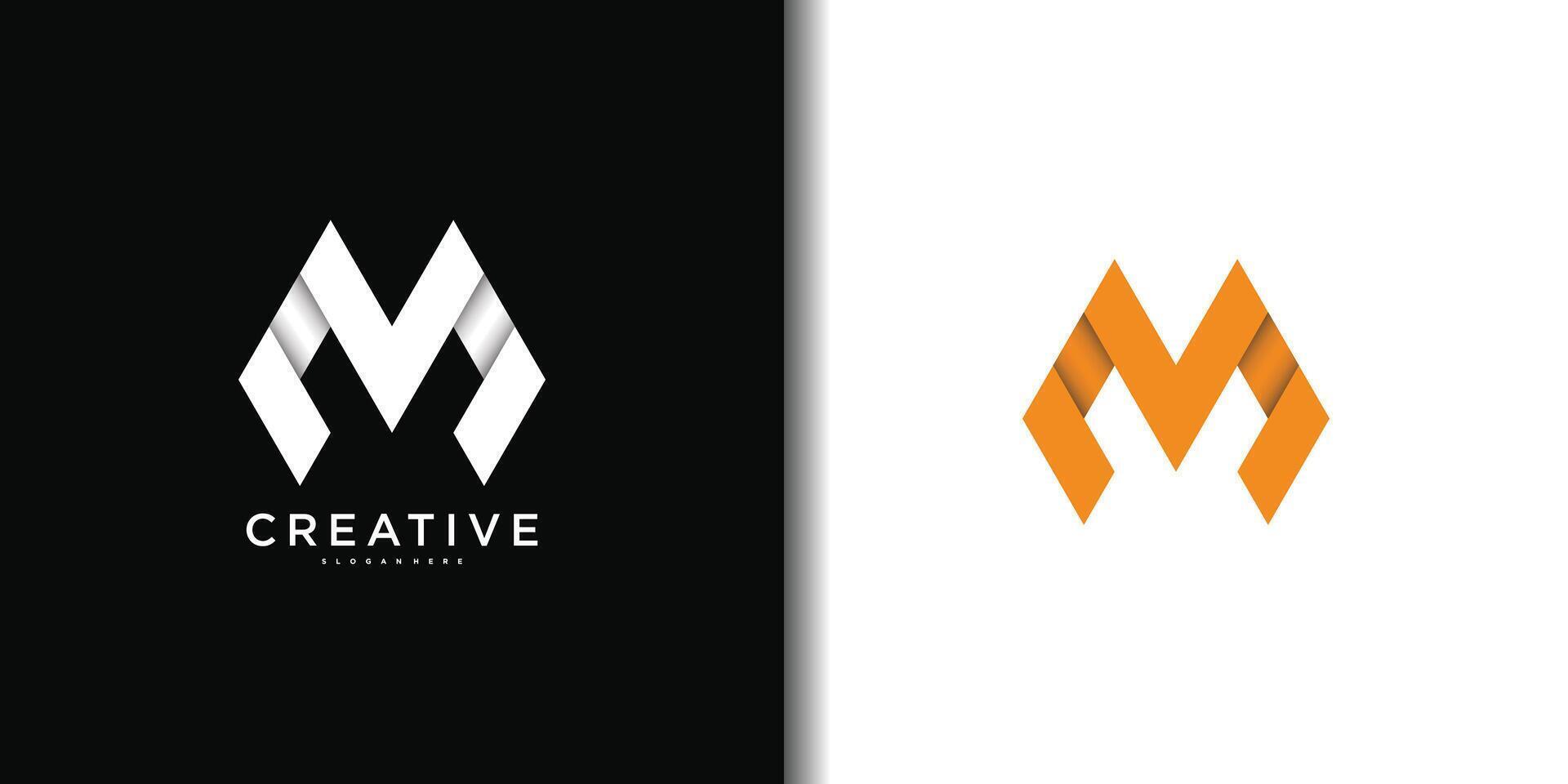Abstract initial letter M logo design. Premium vector