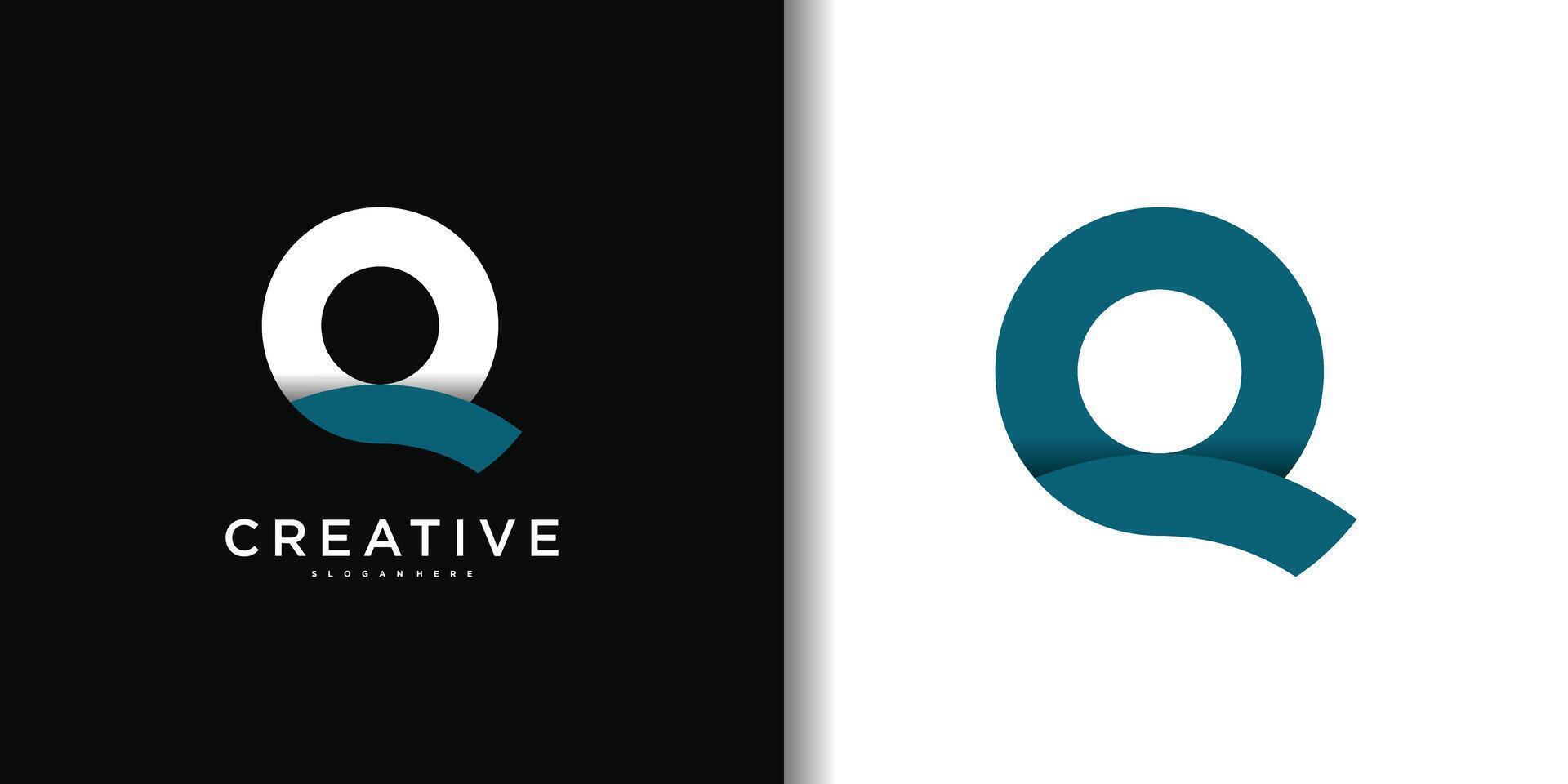 Abstract initial letter Q logo design template vector