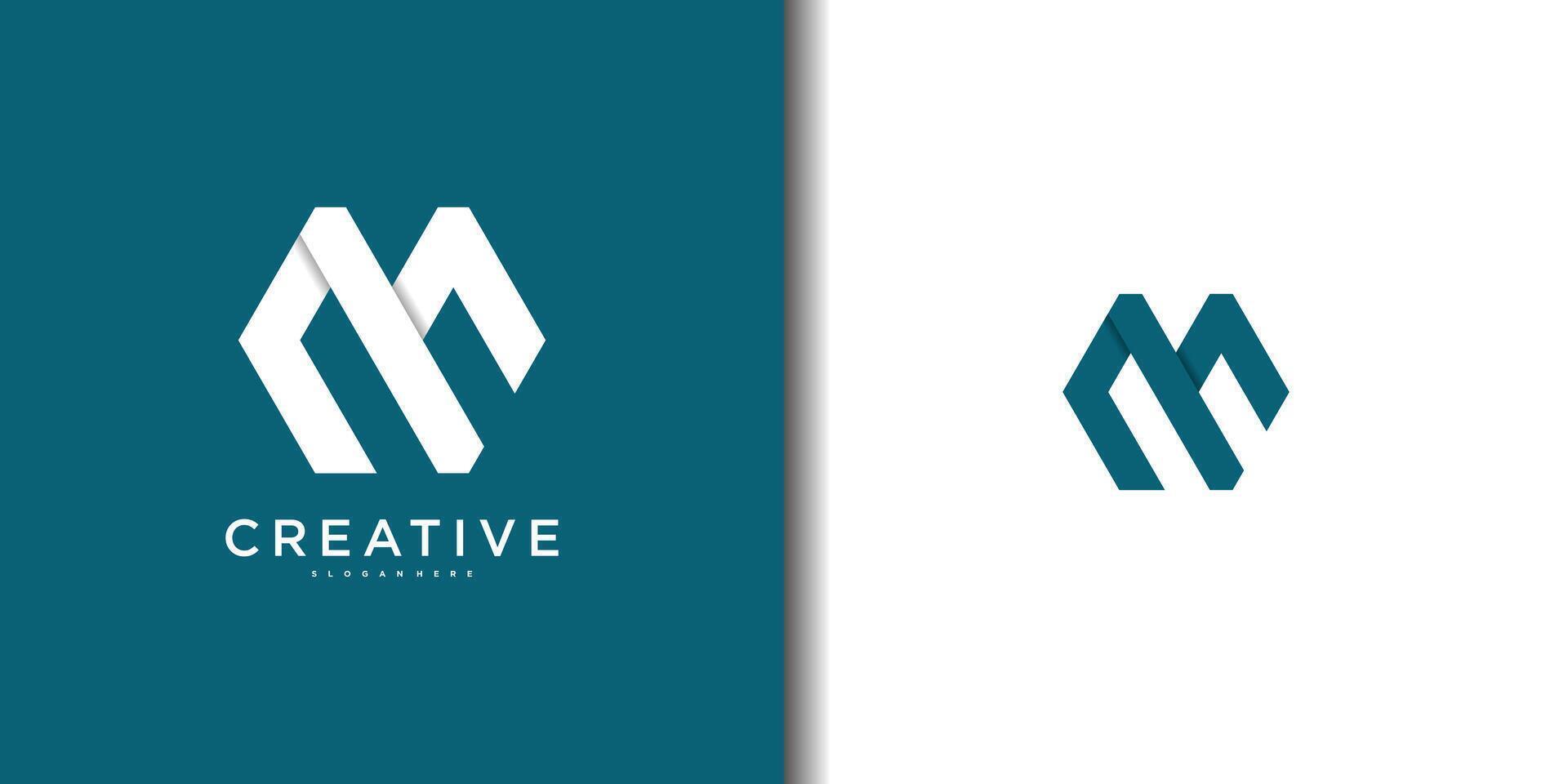 Initial letter M logo design template. Premium vector
