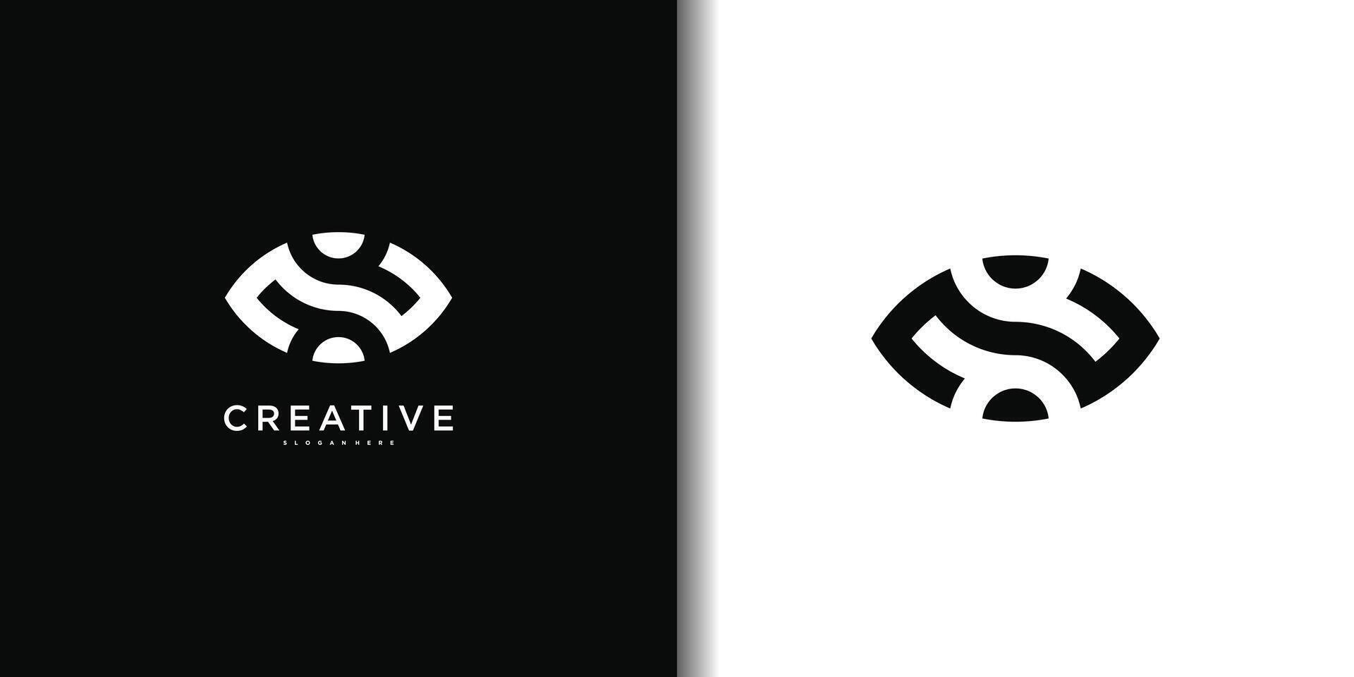 Abstract initial letter N logo designs vector