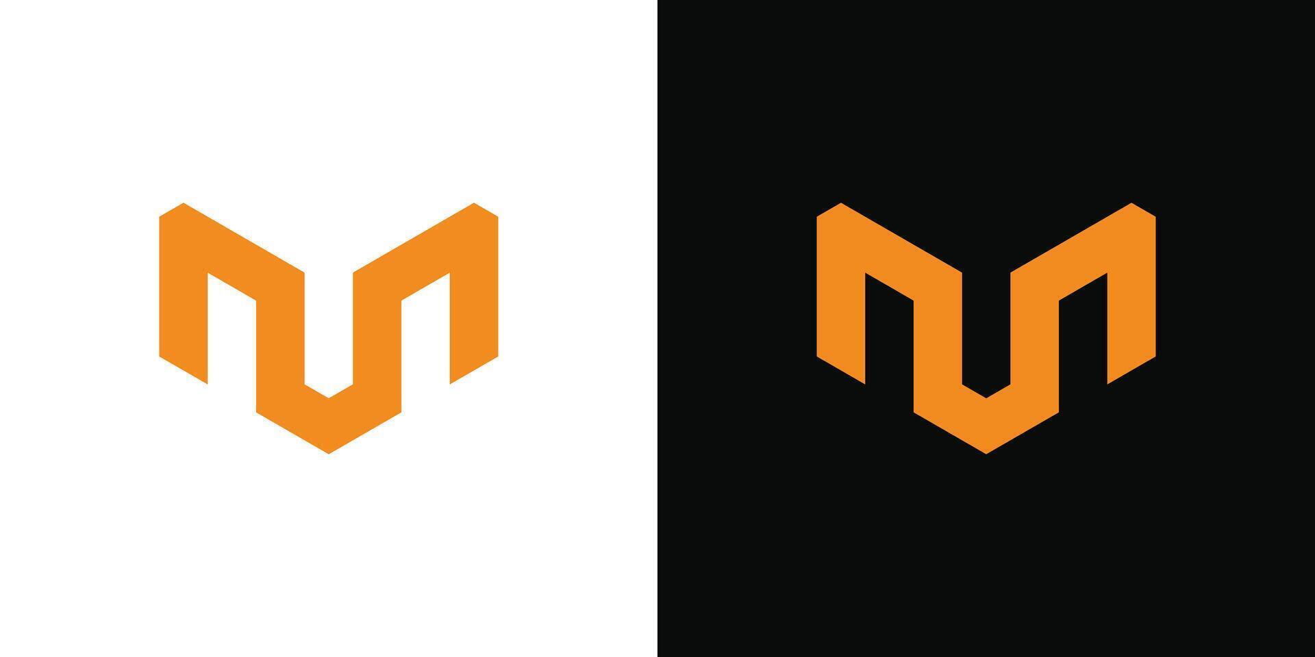 Abstract initial letter M logo design template. Premium vector
