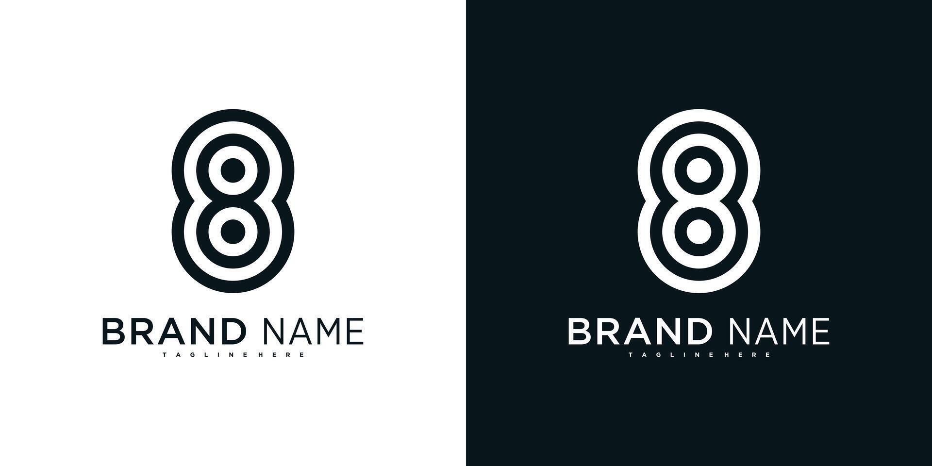 Modern number 8 abstract logo, creative number design vector