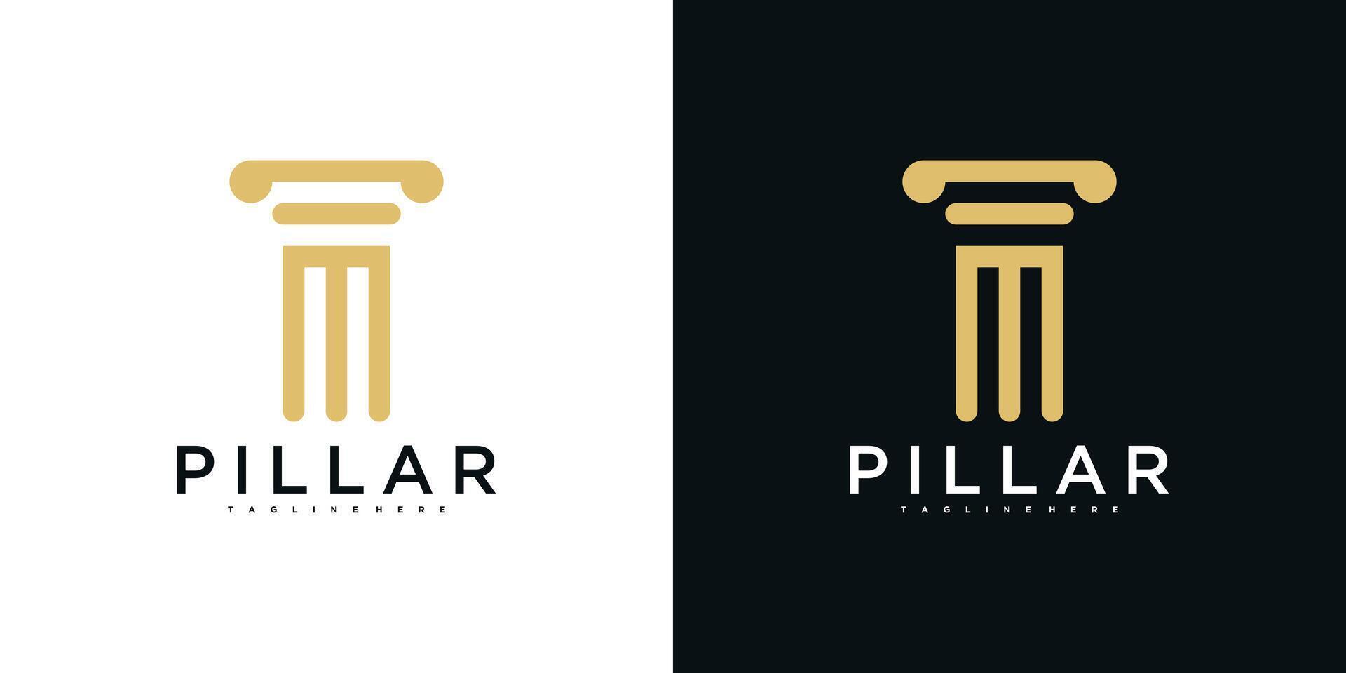 Luxury pillar abstract logo design for lawyer vector