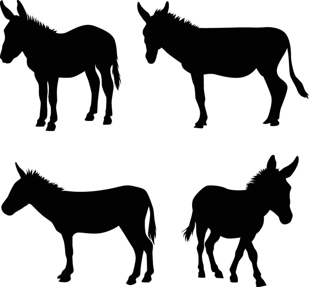 donkey silhouette illustration vector