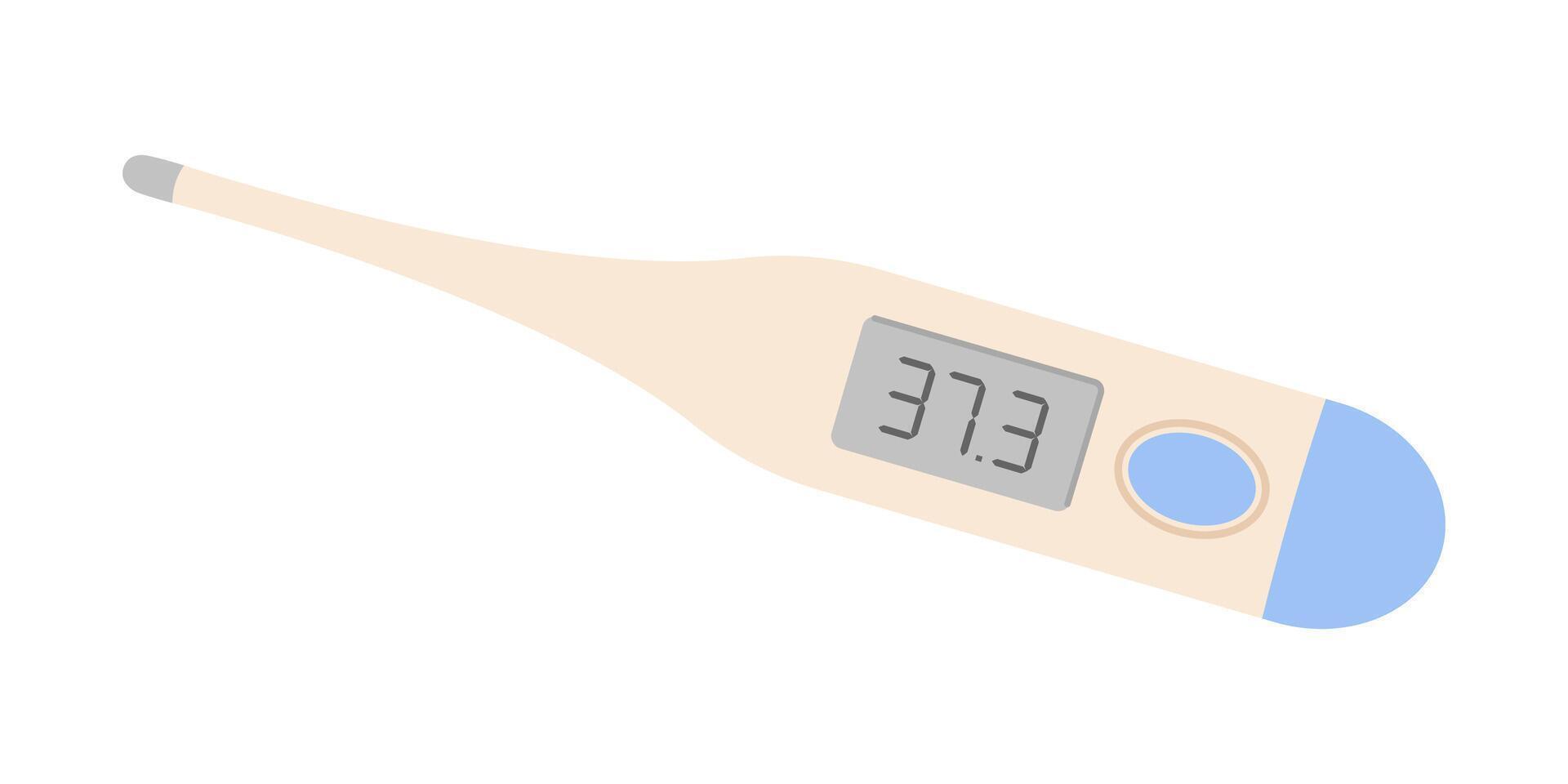 Medical digital thermometer isolated on white background. Flat illustration vector