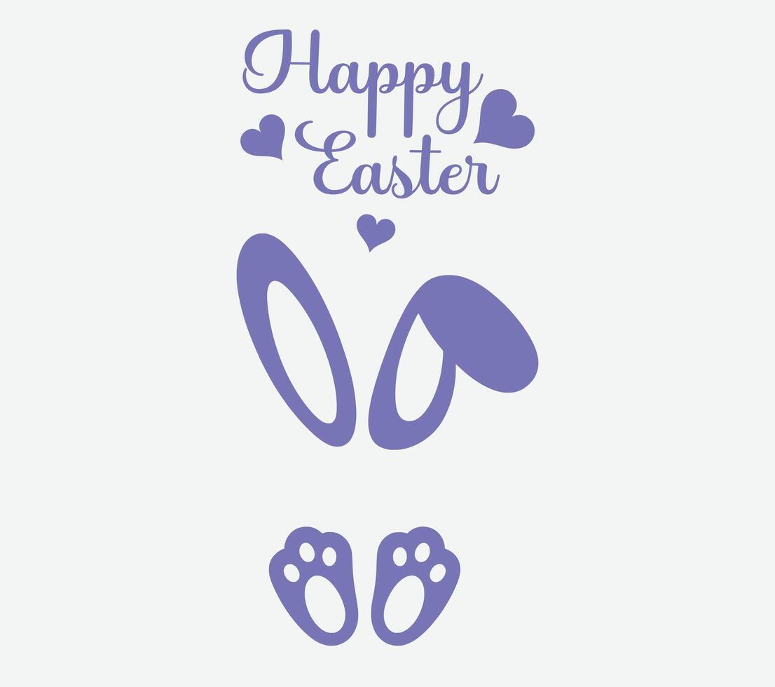 Happy Easter Bunny Ears and Legs Sign Festive Symbol for Holiday Greetings and Decor vector