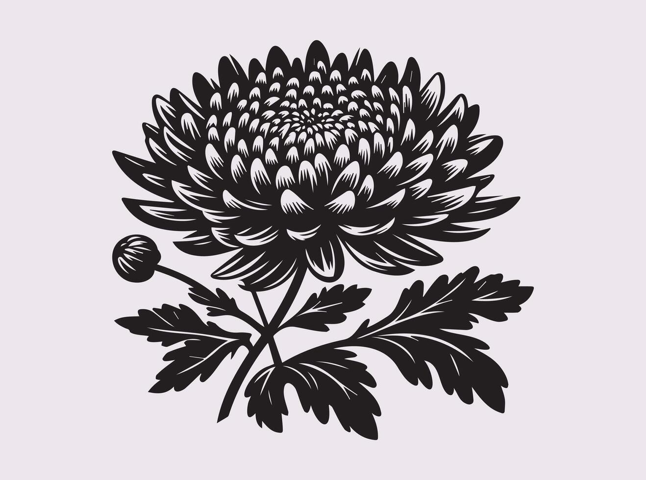 High-Quality Chrysanthemums Silhouette for Art, Design, and Crafts vector